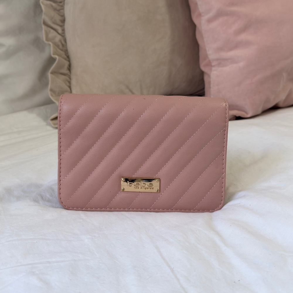 bebe Pink Quilted Wallet